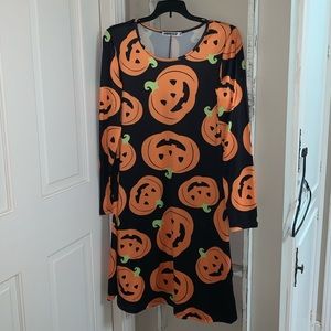 Women’s pumpkin Halloween jack o lantern dress